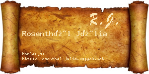 Rosenthál Júlia névjegykártya